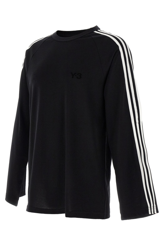 'Y-3 Long Sleeve Tee 3-Stripes' T-shirt Black-grey
