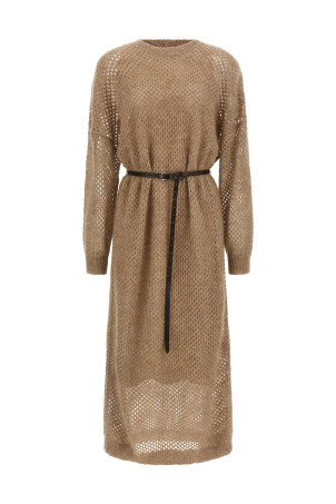 'Dazzling Net' dress Beige