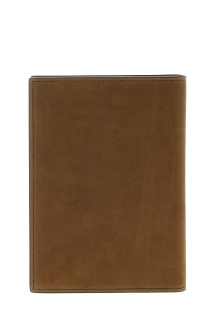 Nubuck leather passport holder Brown