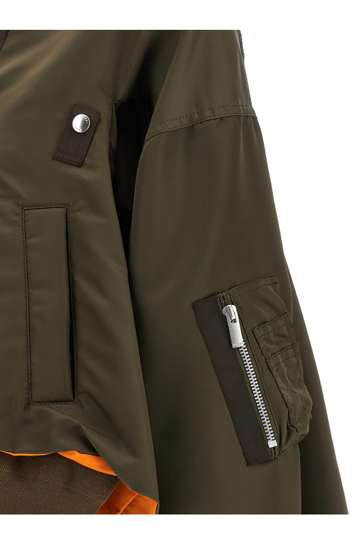 Asymmetrical blouson bottom Green