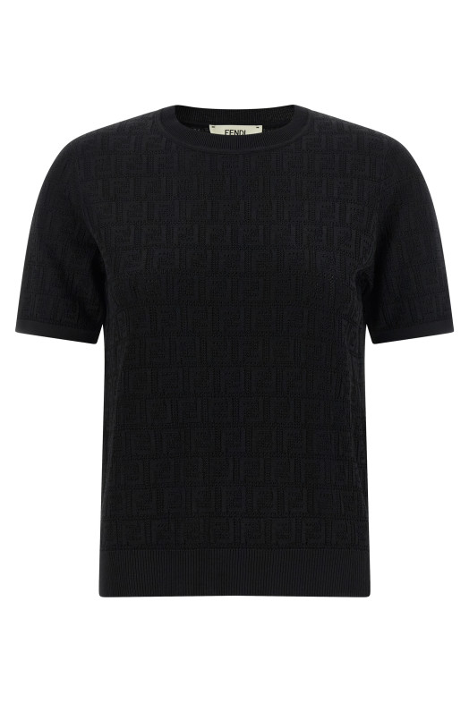 FF intarsia sweater Black