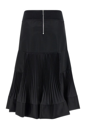 Pleated insert skirt Black