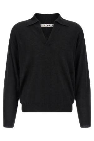 'Knit Skipper Polo' sweater Black