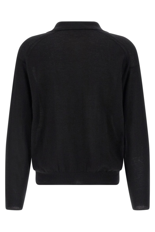 'Knit Skipper Polo' sweater Black
