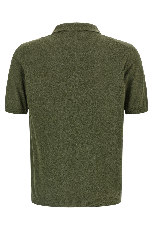 Spongy effect polo shirt Green