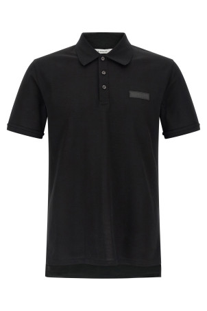 Logo patch polo shirt Black