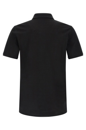 Logo patch polo shirt Black