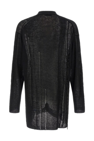 Lace up cardigan Black