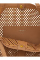 Openwork leather shopping bag Brown