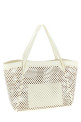 Openwork leather shopping bag White
