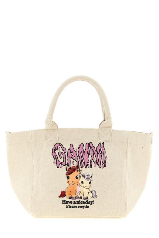 Small 'Pony' shopping bag Beige