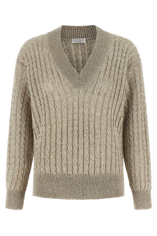 Micro sequin sweater Beige