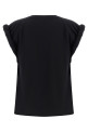 Curled sleeve t-shirt Black
