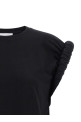 Curled sleeve t-shirt Black