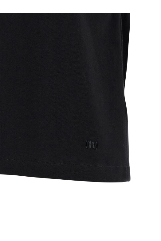 Curled sleeve t-shirt Black