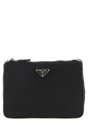 Logo nylon crossbody bag Black