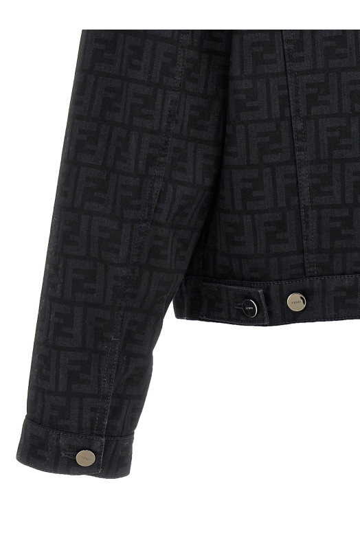 'FF' denim jacket Black
