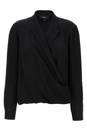 'PK Label Wrap' blouse Black
