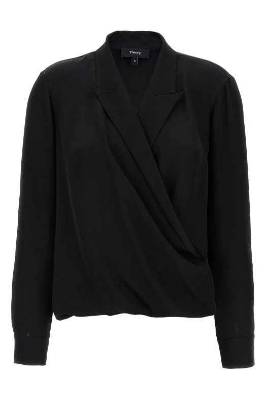 'PK Label Wrap' blouse Black