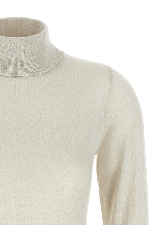 'Sparkling' turtleneck sweater White