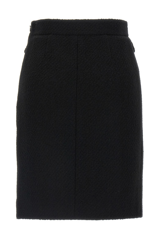 Bouclé wool skirt Black