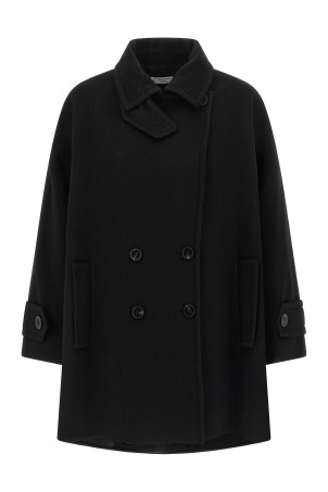 Double-breasted caban Black