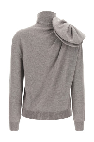 3D flower sweater Gray