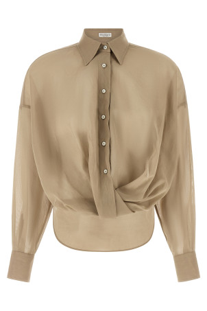 Taffeta shirt Beige