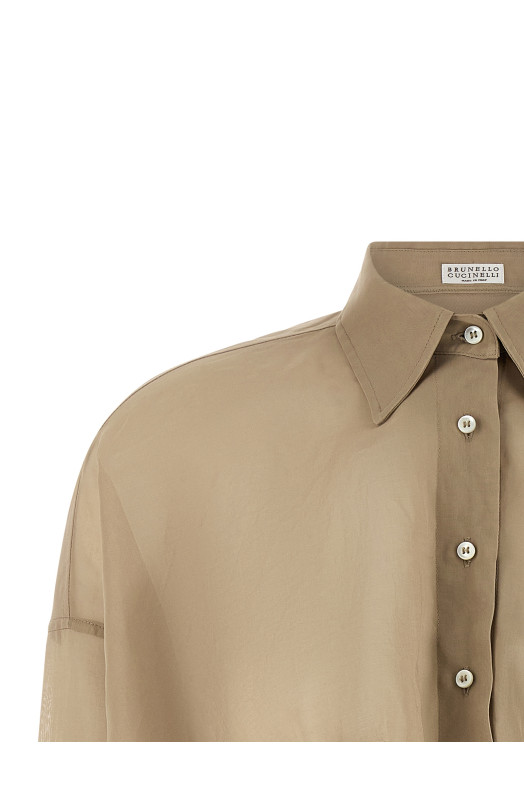 Taffeta shirt Beige