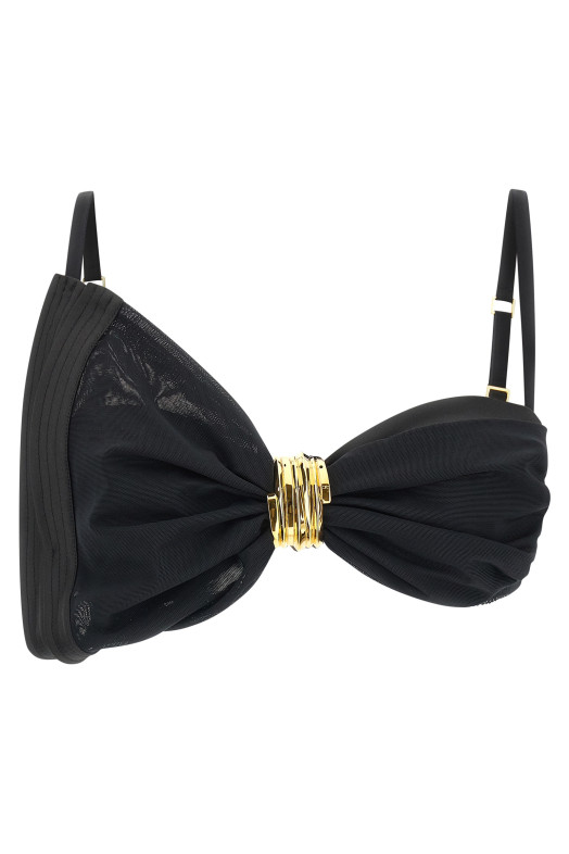Satin bra and tulle Black