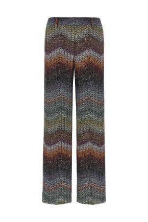 Zigzag lamé viscose pants Multicolor