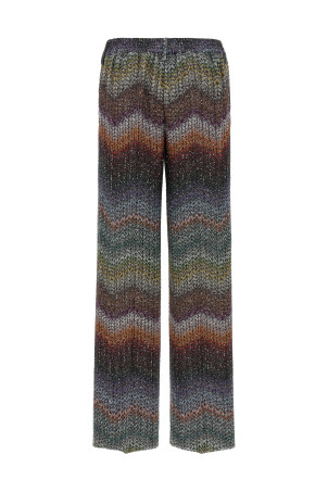 Zigzag lamé viscose pants Multicolor