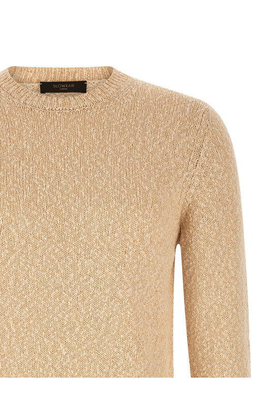 Two-tone yarn sweater Beige