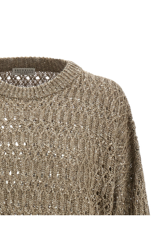 Micro sequin sweater Beige