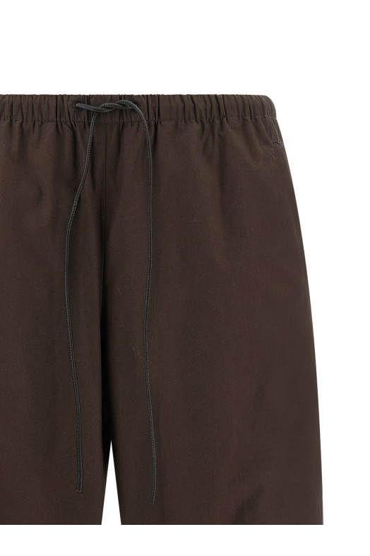 Leather insert pants Brown