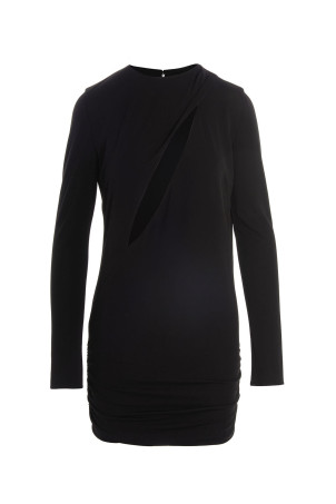 Вырезанное трикотажное платье Черное VERSACE (10100431A012531B000)