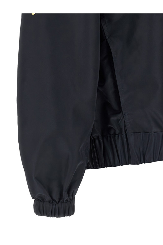 'Badges Collarless' bomber jacket Blue