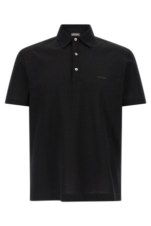 Piqué cotton polo shirt Black