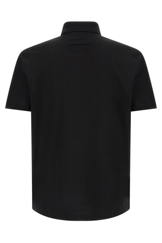 Piqué cotton polo shirt Black
