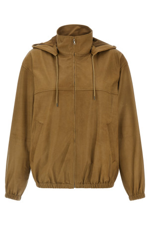 Ultra-thin leather jacket Brown