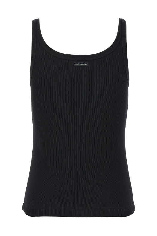 Ribbed tank top Black