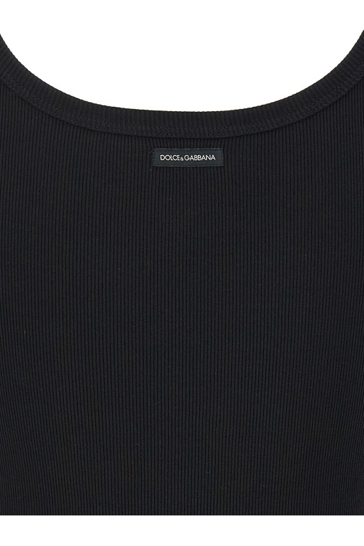 Ribbed tank top Black