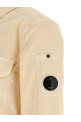Ribbed velvet overshirt Beige