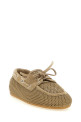 Mesh and suede boat shoe Beige