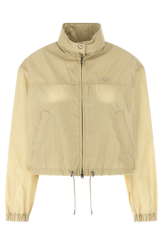 Re-Nylon cropped jacket Beige