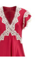 Satin and lace dress Fuchsia