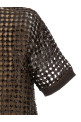 Sequin mesh dress Brown