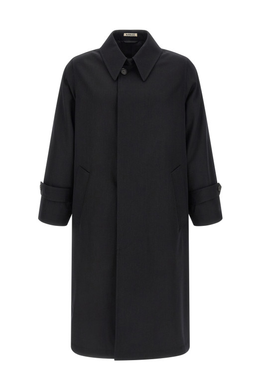 'Light wool Gabardine' trench coat Black