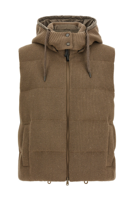 Sleeveless down jacket Brown