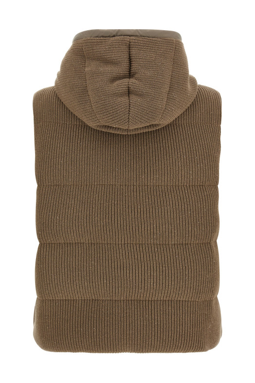 Sleeveless down jacket Brown